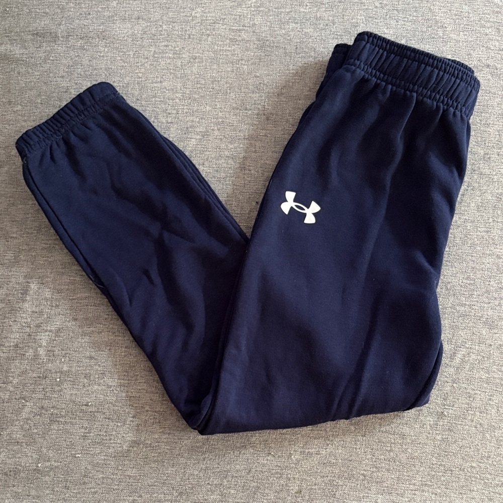Under Armour Navy Sweatpants with White Logo - 7
